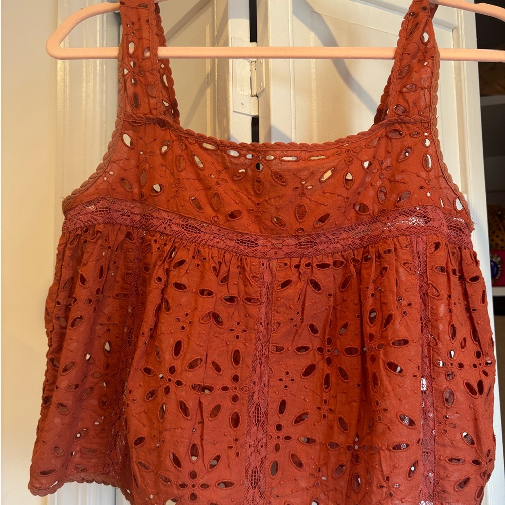 Wilfred Rust Eyelet Tank Top